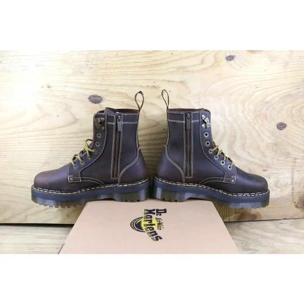 New Doc Martens Boots Mens 12 Brown Leather Jadon Arc Horse Crazy Combat